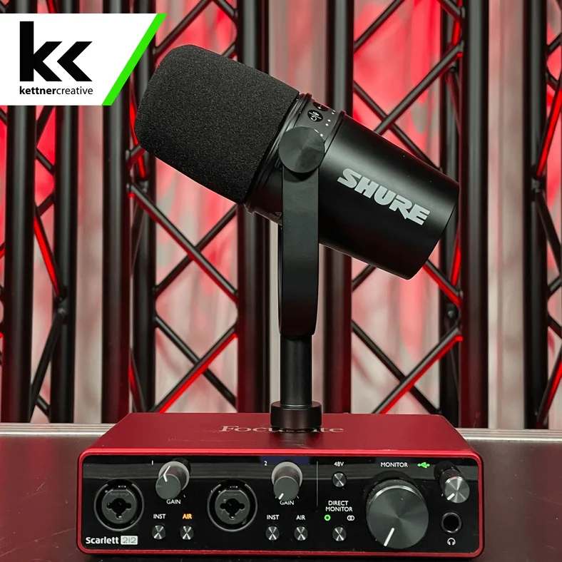 配信機器・PA機器・レコーディング機器 SHURE MV7X/Scarlett 2i2 3rd/DYNAMITE DM1 Shure MV7 & Scarlett 2i2 | Setup & Demo